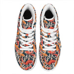 Koi Carp Pattern Print High Top Leather Sneakers