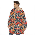 Koi Carp Pattern Print Hoodie Blanket