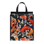 Koi Carp Pattern Print Insulated Lunch Tote