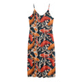 Koi Carp Pattern Print Jersey Midi Cami Dress
