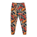 Koi Carp Pattern Print Jogger Pants
