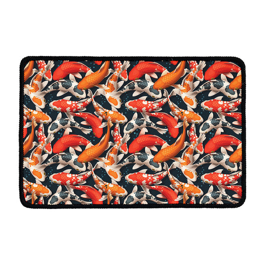 Koi Carp Pattern Print Kitchen Mat