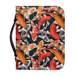 Koi Carp Pattern Print Leather Bible Cover