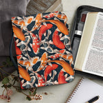 Koi Carp Pattern Print Leather Bible Cover