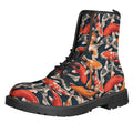 Koi Carp Pattern Print Lace-Up Boots