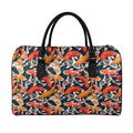 Koi Carp Pattern Print Leather Duffel Bag