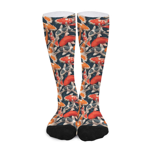 Koi Carp Pattern Print Long Socks