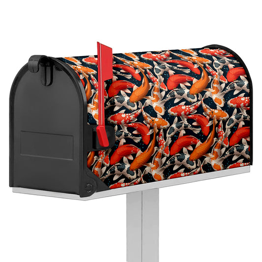 Koi Carp Pattern Print Mailbox Cover