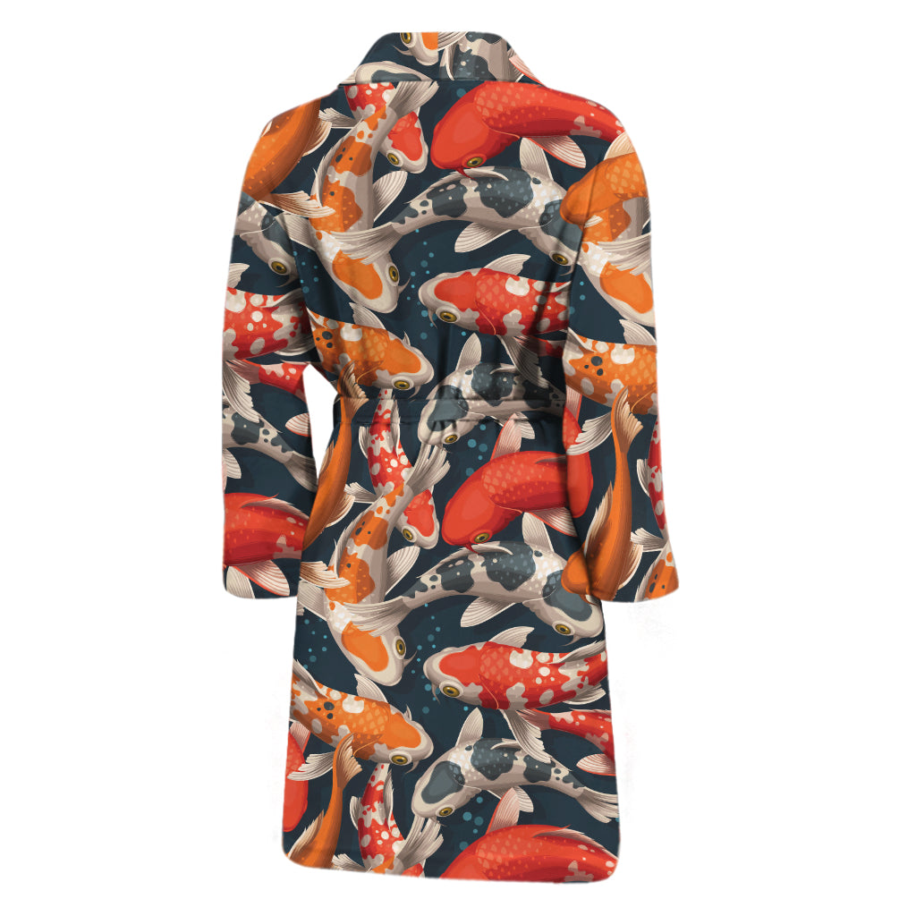 Koi Carp Pattern Print Men's Bathrobe