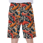 Koi Carp Pattern Print Men's Beach Shorts