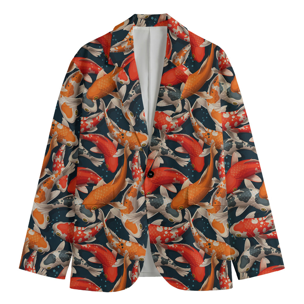 Koi Carp Pattern Print Men's Blazer
