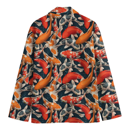 Koi Carp Pattern Print Men's Blazer