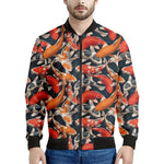 Koi Carp Pattern Print Men's Bomber Jacket