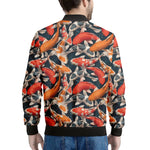 Koi Carp Pattern Print Men's Bomber Jacket