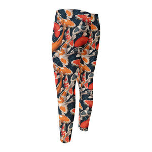 Koi Carp Pattern Print Men's Compression Pants