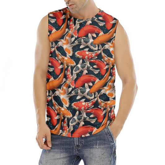Koi Carp Pattern Print Men's Fitness Tank Top