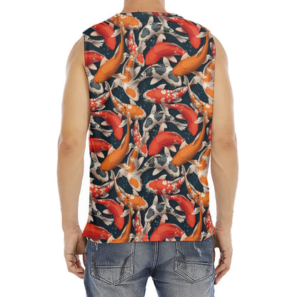 Koi Carp Pattern Print Men's Fitness Tank Top