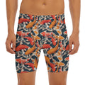 Koi Carp Pattern Print Men's Long Boxer Briefs