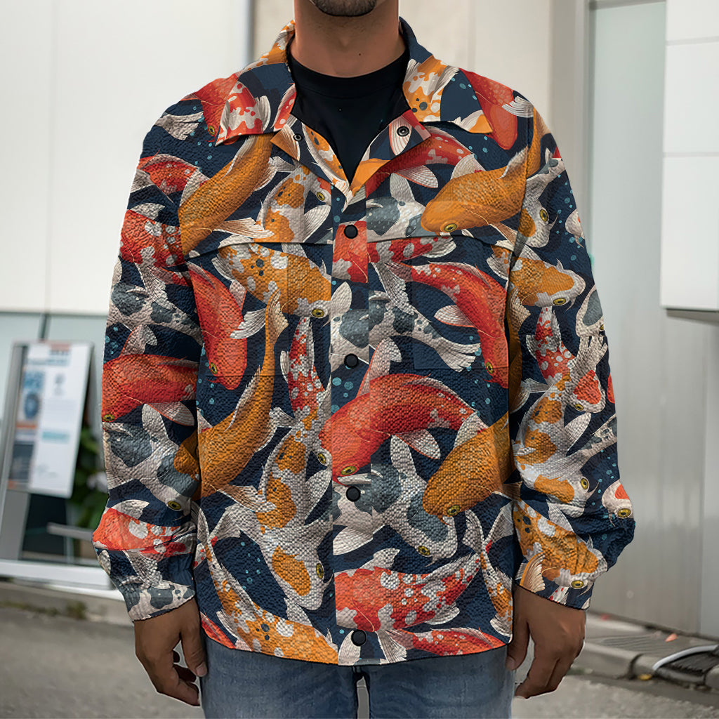 Koi Carp Pattern Print Men's Shirt Jacket