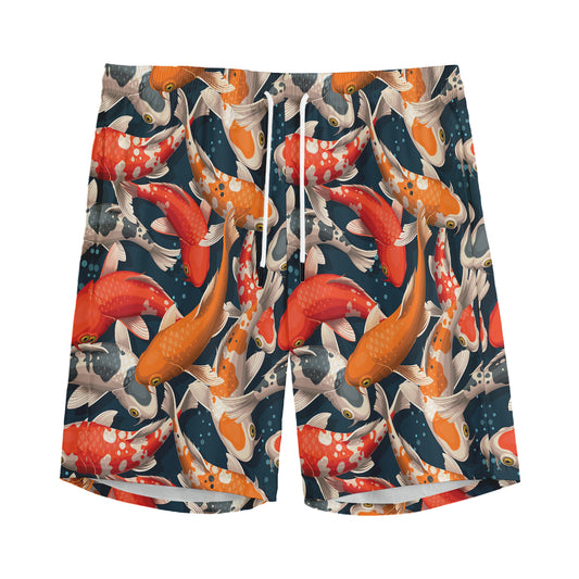 Koi Carp Pattern Print Men's Sports Shorts