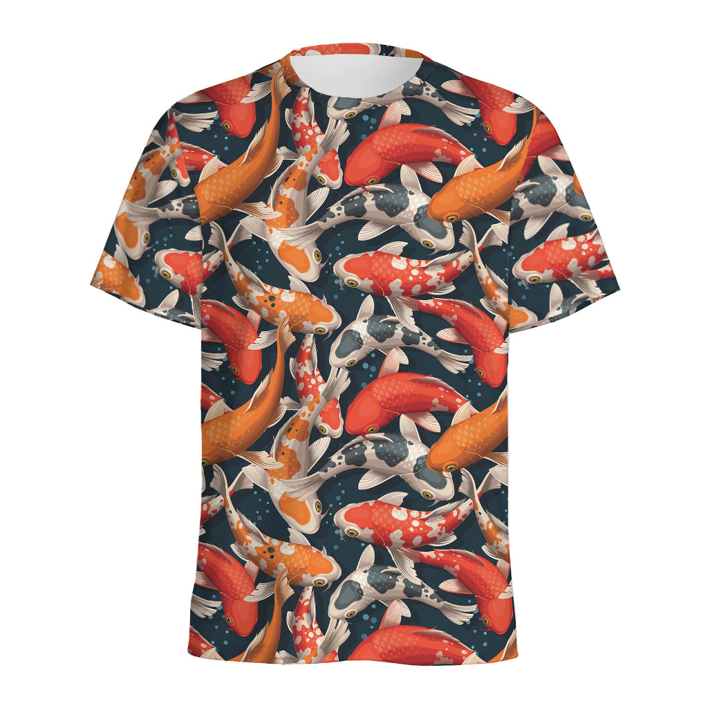 Koi Carp Pattern Print Men's Sports T-Shirt