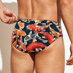 Koi Carp Pattern Print Men's Swim Briefs
