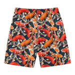 Koi Carp Pattern Print Men's Swim Trunks