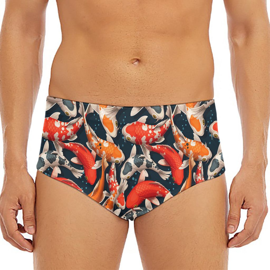 Koi Carp Pattern Print Men's Triangle Swim Briefs