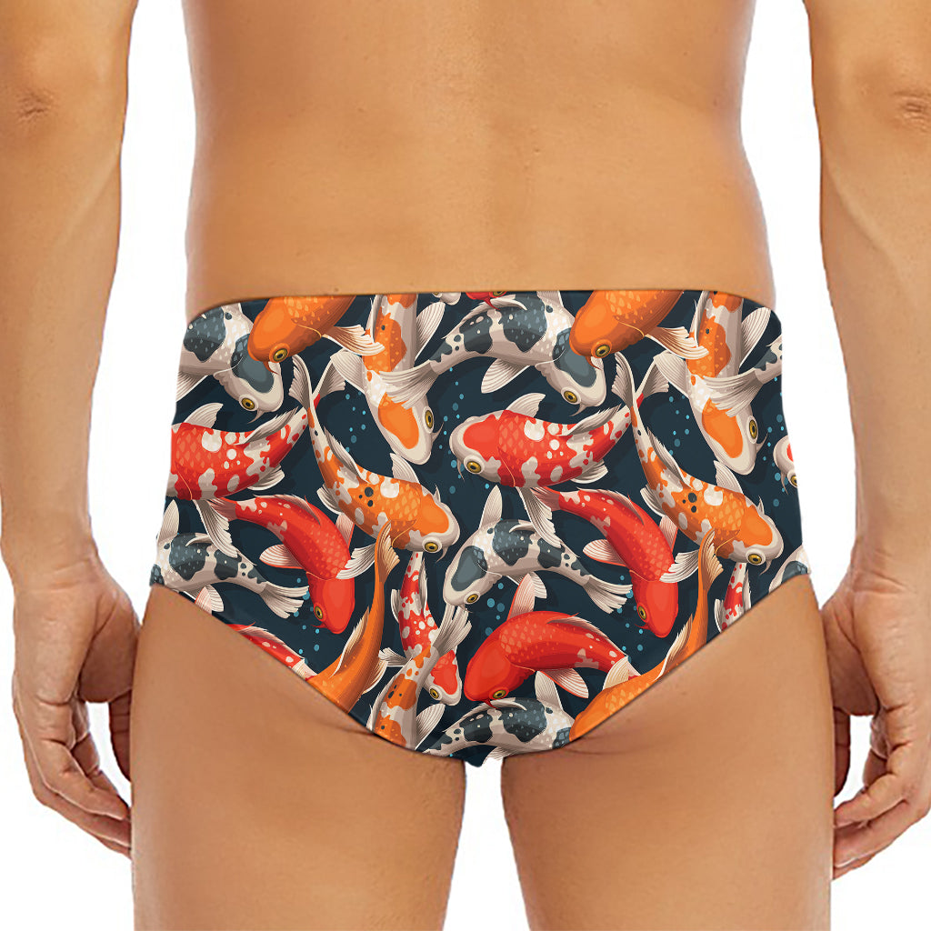 Koi Carp Pattern Print Men's Triangle Swim Briefs
