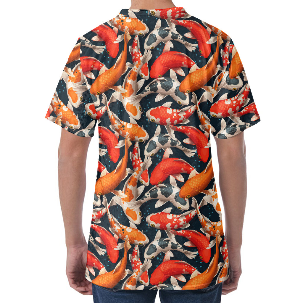Koi Carp Pattern Print Men's Velvet T-Shirt