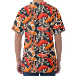 Koi Carp Pattern Print Men's Velvet T-Shirt