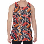 Koi Carp Pattern Print Men's Velvet Tank Top