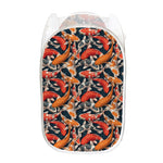 Koi Carp Pattern Print Mesh Laundry Hamper