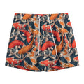 Koi Carp Pattern Print Mesh Shorts