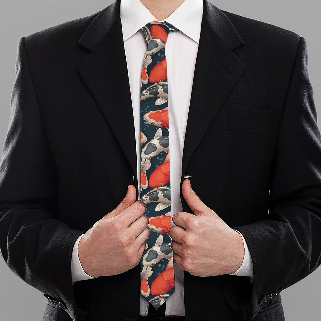 Koi Carp Pattern Print Necktie