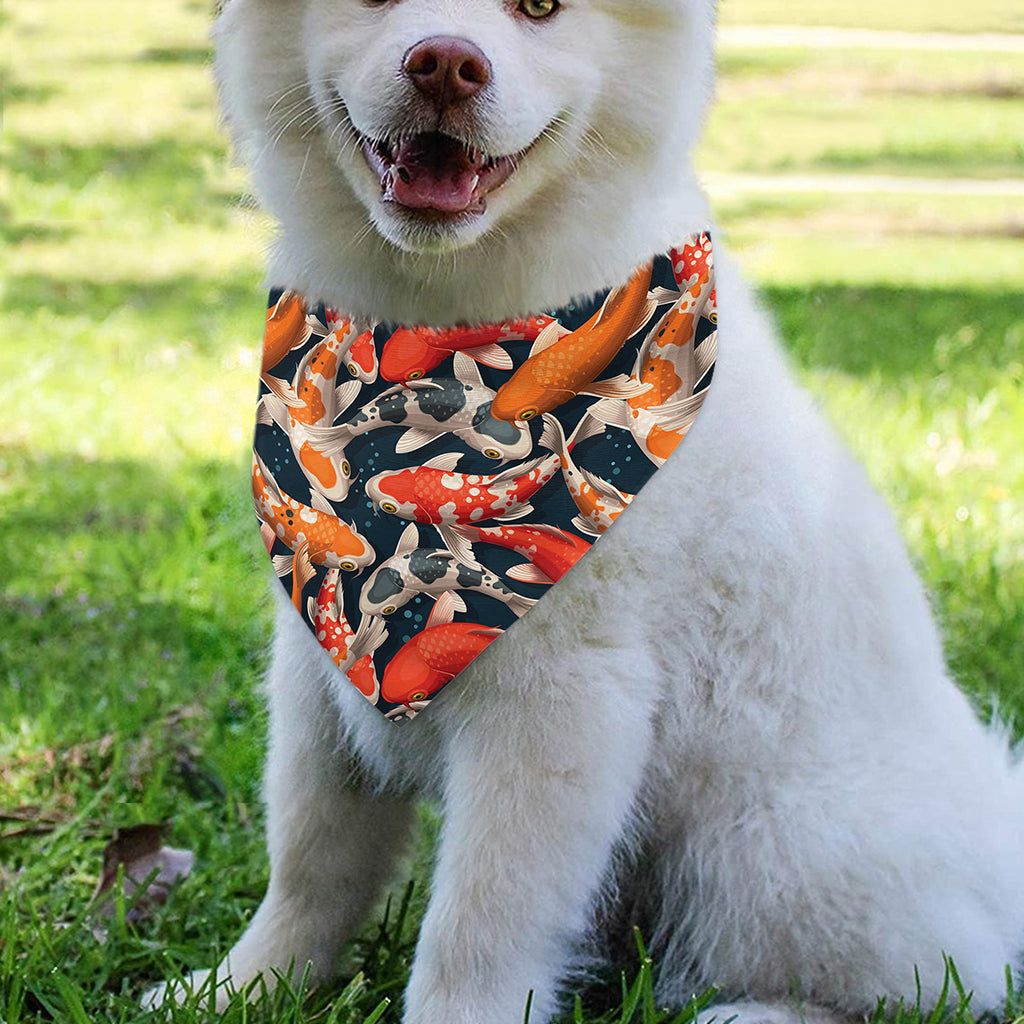 Koi Carp Pattern Print Over The Collar Dog Bandana