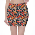 Koi Carp Pattern Print Pencil Mini Skirt