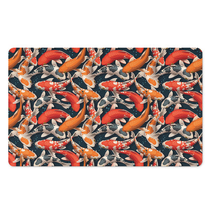 Koi Carp Pattern Print Polyester Doormat