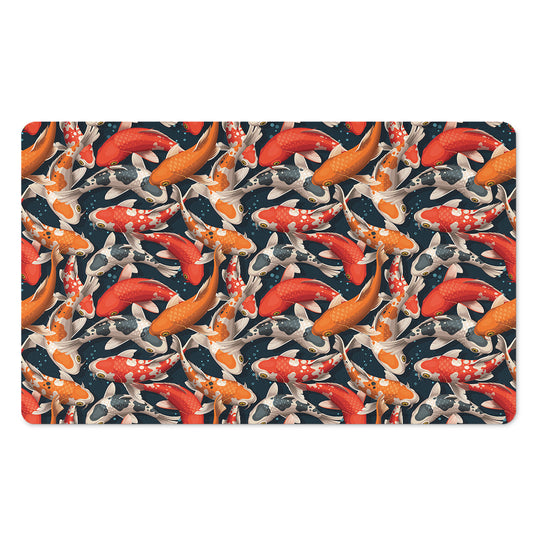 Koi Carp Pattern Print Polyester Doormat
