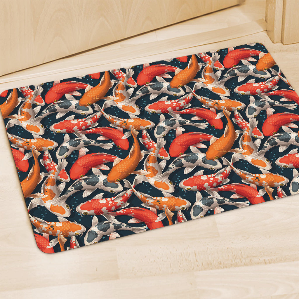 Koi Carp Pattern Print Polyester Doormat