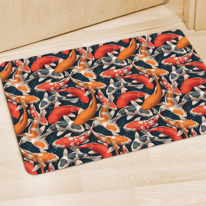 Koi Carp Pattern Print Polyester Doormat
