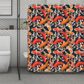 Koi Carp Pattern Print Polyester Shower Curtain