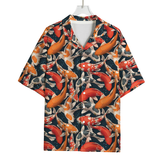 Koi Carp Pattern Print Rayon Hawaiian Shirt