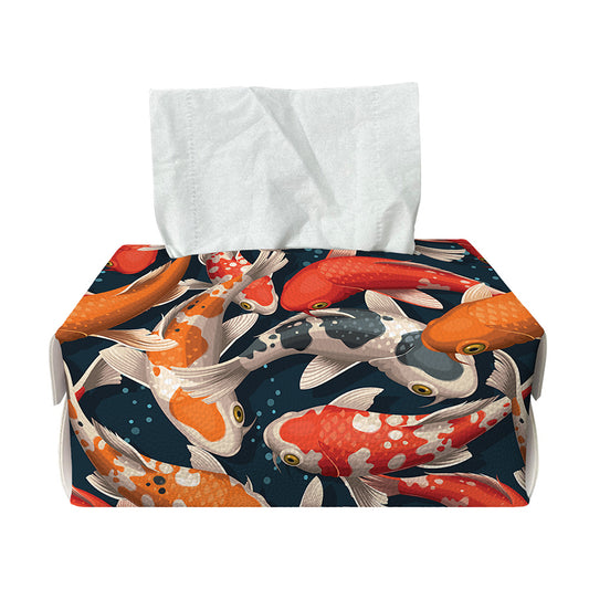 Koi Carp Pattern Print Rectangle Tissue Box Cover
