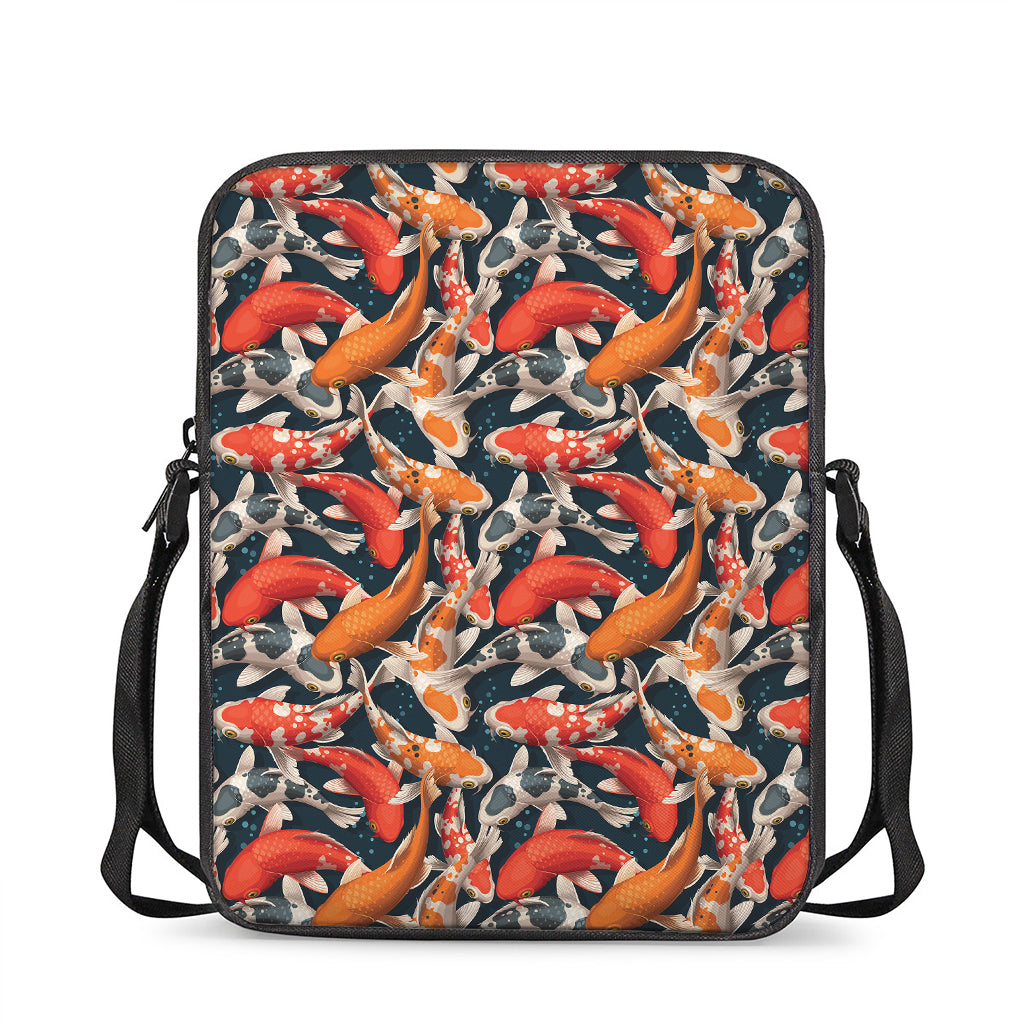 Koi Carp Pattern Print Rectangular Crossbody Bag