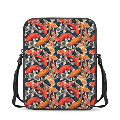 Koi Carp Pattern Print Rectangular Crossbody Bag