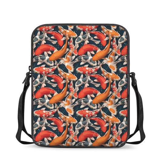 Koi Carp Pattern Print Rectangular Crossbody Bag