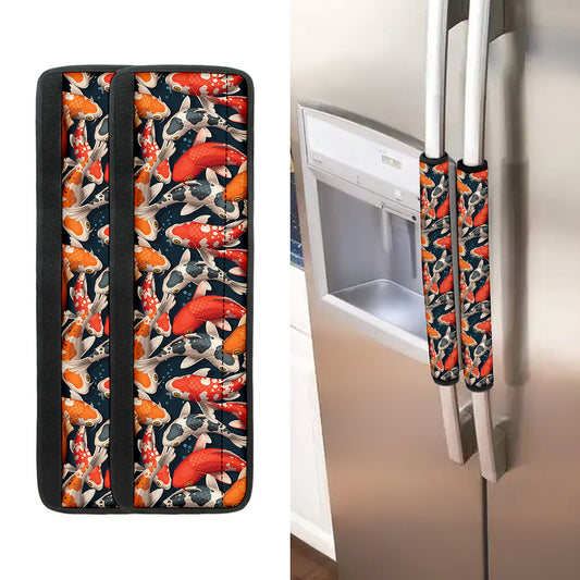 Koi Carp Pattern Print Refrigerator Handle Covers