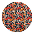 Koi Carp Pattern Print Round Blanket