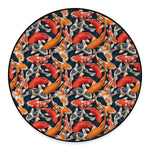 Koi Carp Pattern Print Round Floor Mat